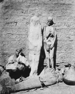 Sick History- Street vendor selling mummies in Egypt, 1865 .